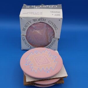Sandstone Dew Stopper Coasters Set of 4 Pink Southwestern‎ Geometric